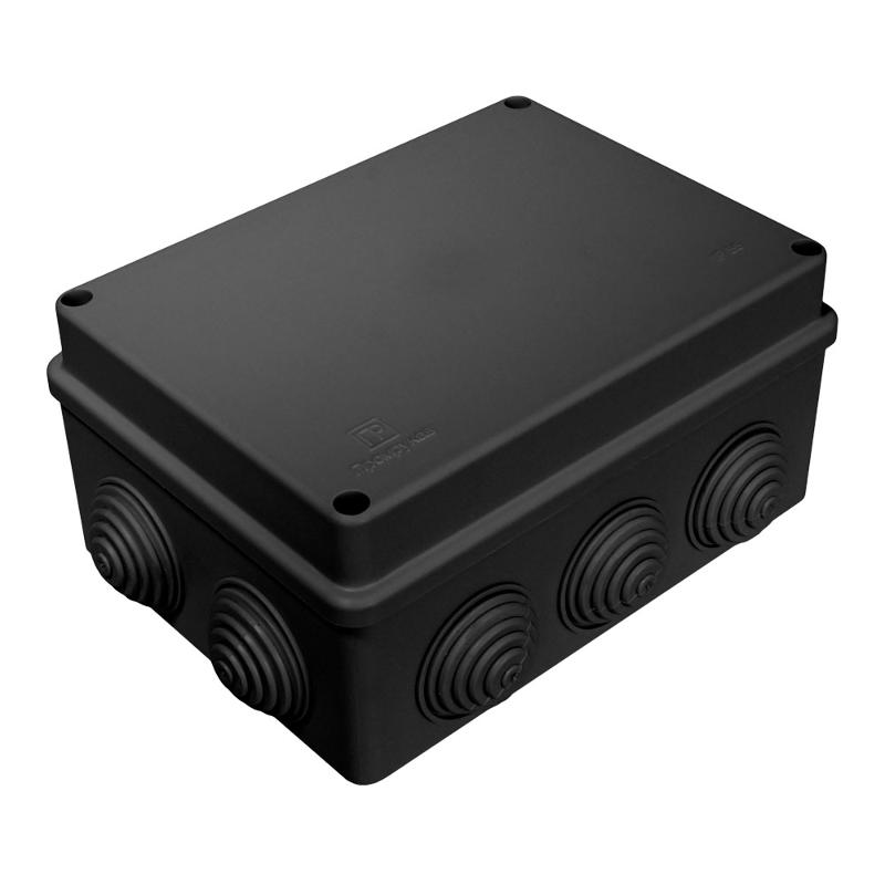 Коробка распределительная для о/п черная 150х110х70 (28шт/кор) IP55 безгалогенная (HF)