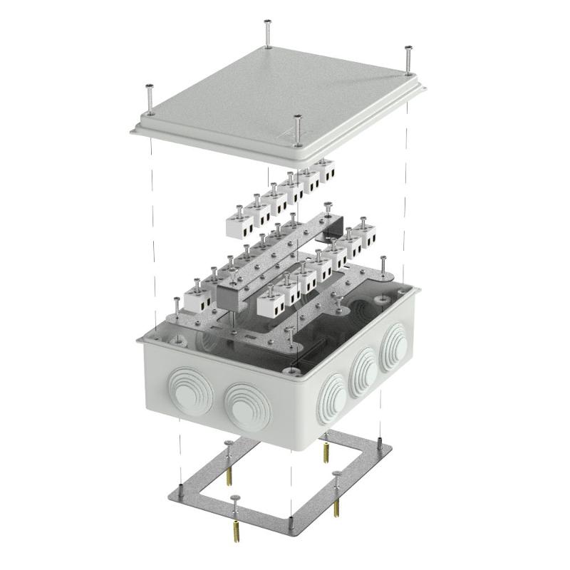 Коробка огнестойкая для о/п 40-0320-FR2.5-40 Е15-Е120 RAL7035 200х150х75 (5 шт/кор) серая