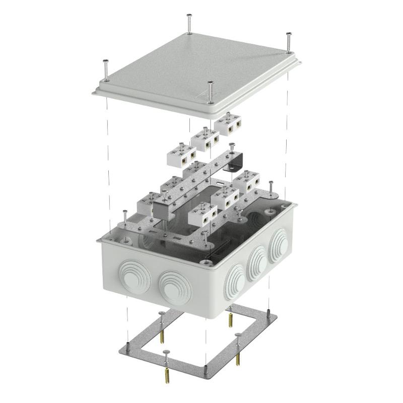 Коробка огнестойкая для о/п 40-0320-FR6.0-4-18-Р Е15-Е60 RAL7035 200х150х75 (5 шт/кор) серая