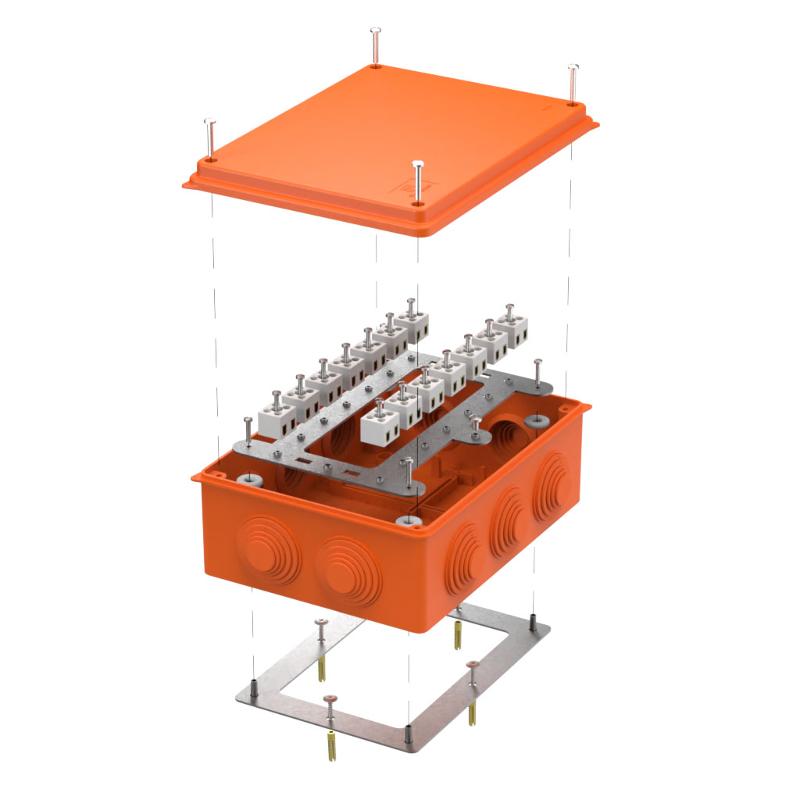 Коробка огнестойкая для о/п 40-0320-fr2.5-28 Е15-Е120 RAL2004 200х150х75 28p, 2,5мм.кв. (5 шт/кор)