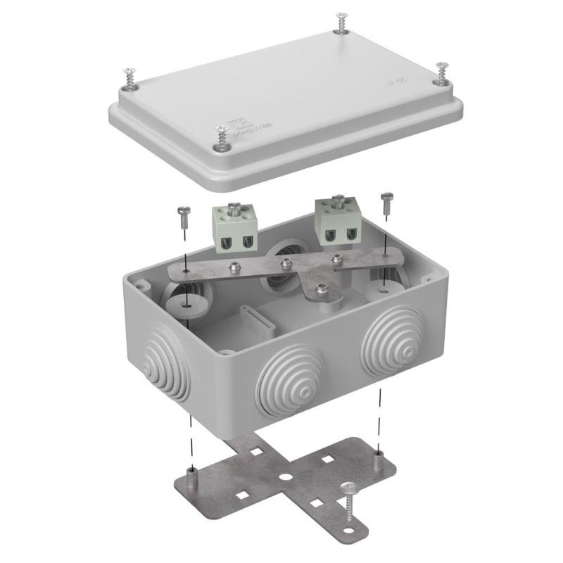 Коробка огнестойкая для о/п 40-0340-FR1.5-4 Е15-Е120 RAL7035 120х80х50 (20 шт/кор) серая