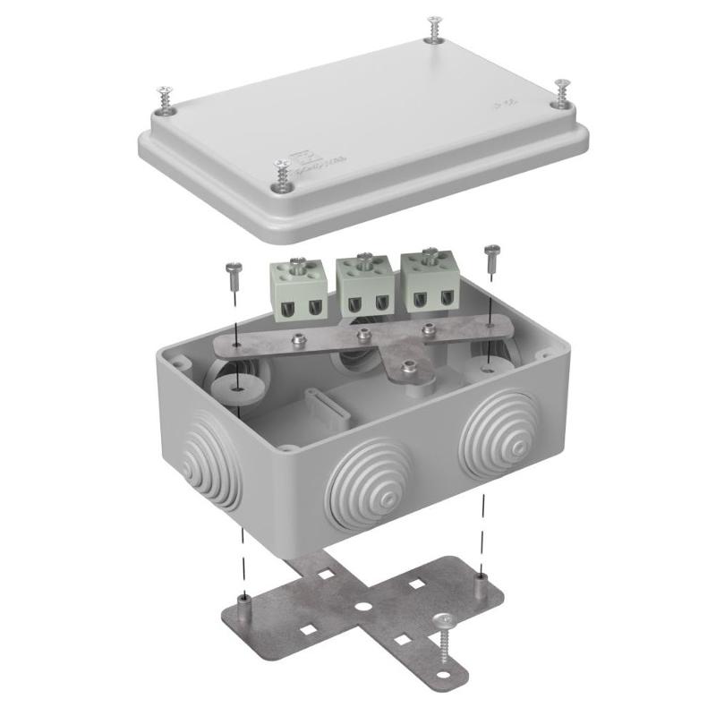 Коробка огнестойкая для о/п 40-0340-FR2.5-6 Е15-Е120 RAL7035 120х80х50 (20 шт/кор) серая