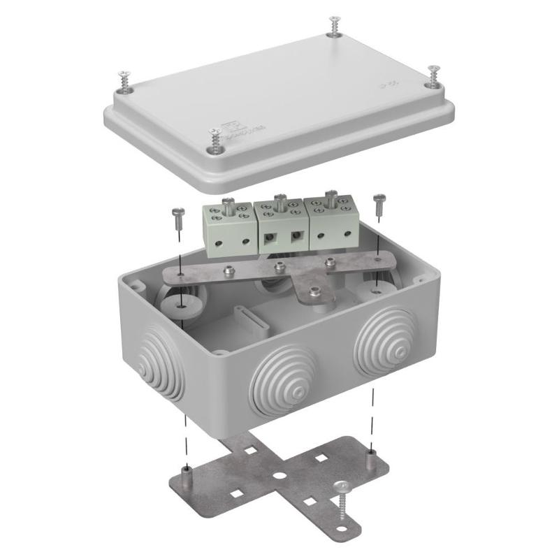 Коробка огнестойкая для о/п 40-0340-FR6.0-6 Е15-Е120 RAL7035 120х80х50 (20 шт/кор) серая