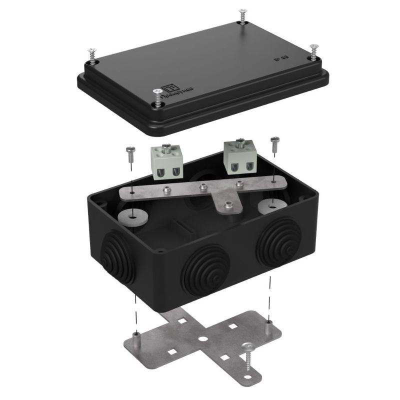 Коробка огнестойкая для о/п 40-0340-FR1.5-4 Е15-Е120 RAL9005 120х80х50 (20 шт/кор) черная