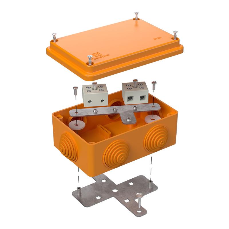 Коробка огнестойкая для о/п 40-0340-FR10.0-4 Е15-Е120 120х80х50 IP55  4p, 10.0 мм.кв.