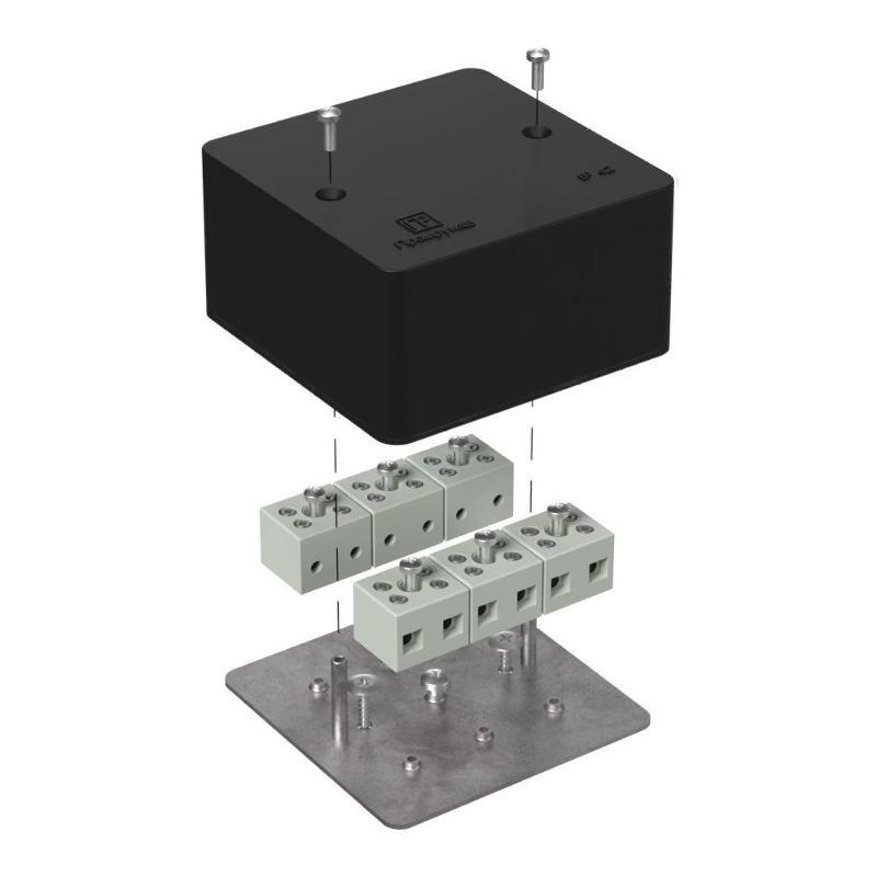 Коробка огнестойкая для кабель-канала 40-0460-FR6.0-12 Е15-Е120 RAL9005 85х85х45 (44 шт/кор) черная