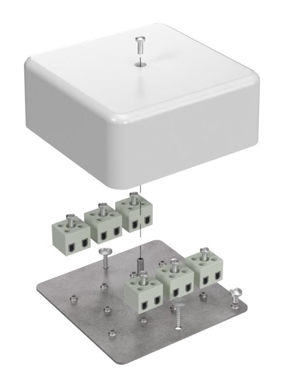 Коробка огнестойкая для кабель-канала 40-0470-FR2.5-12 Е15-Е60 (латунь) 103х103х45 IP42 12p, 2.5 мм.кв.