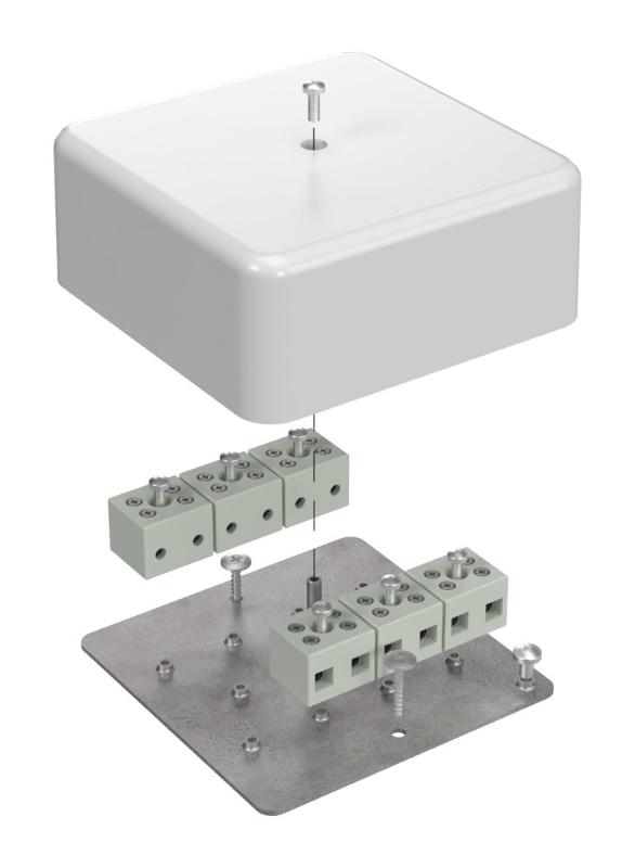 Коробка огнестойкая для кабель-канала 40-0470-FR6.0-12 Е15-Е60 (латунь) 103х103х45 IP42 12p, 6.0 мм.кв.