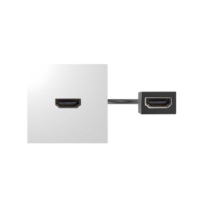 Simon S400 Модуль с адаптером, проходной HDMI мама/мама, белый, Simon 400