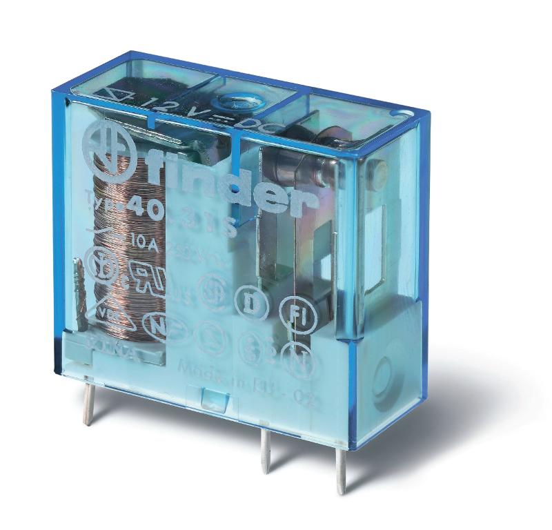 Миниатюрное универсальное электромеханическое реле; монтаж на печатную плату или в розетку; выводы с шагом 3.5мм