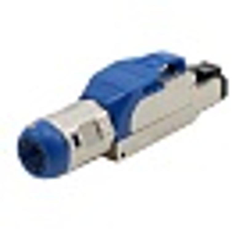 PLUE-8P8C-S-C8-SH-BL Разъем полевой оконцовки RJ-45 (8P8C) под витую пару, для одножильного кабеля, toolless, категория 8, экранир