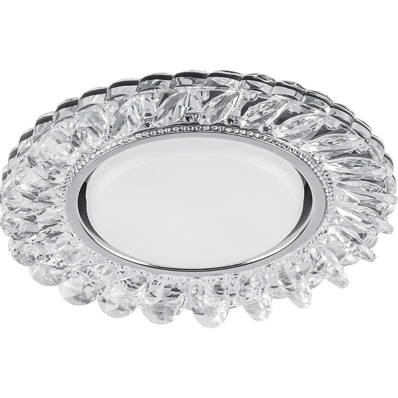 Светильник потолочный встраиваемый под лампу GX53 CD4034 20LED*2835 SMD 4000K, 15W GX53, без лампы, прозрачный, хром