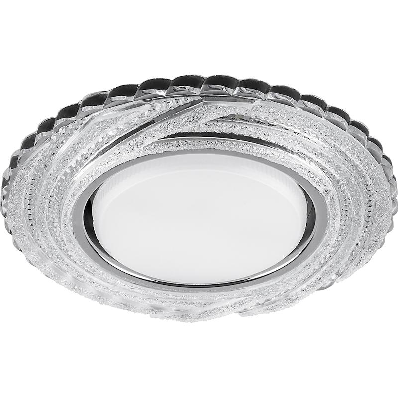 Светильник потолочный встраиваемый под лампу GX53 CD4037 20LED*2835SMD 4000K, 15W GX53, без лампы, прозрачный, хром