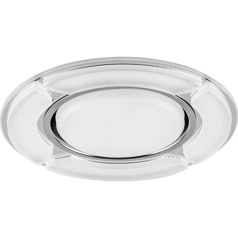 Светильник встраиваемый с белой LED подсветкой CD4039 потолочный GX53 без лампы, белый матовый, хром