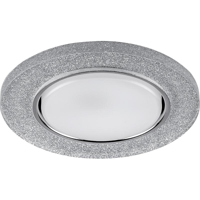 Светильник встраиваемый с белой LED подсветкой CD4041 потолочный GX53 без лампы, серебро, хром