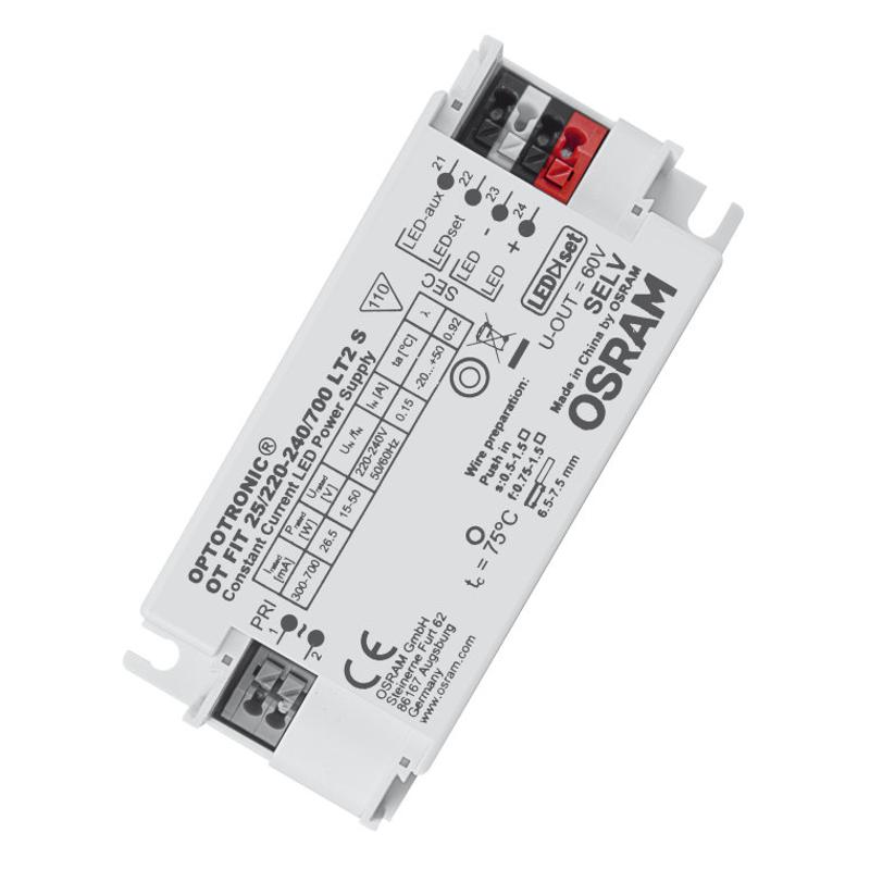 Блок питания для светодиодов недиммируемый статический 8-26.5Вт 50В IP20 OT FIT 25/220-240/700 LT2 S UNV1