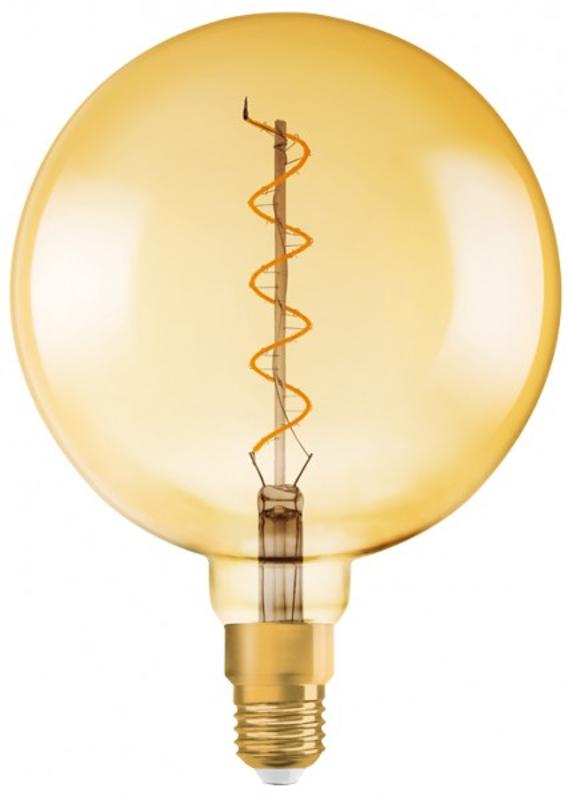 Лампа светодиодная филаментная Vintage 1906 LED CL GLOBE200 FIL GOLD 28 non-dim 5W/820 E27