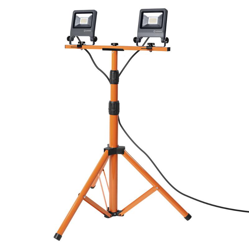Прожектор светодиодный  WORKLIGHT на телескопической треноге серый 2х20Вт 2х1700 Лм, 4000 К