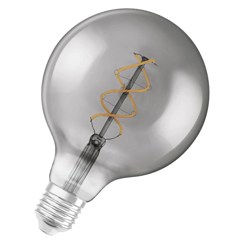 Лампа светодиодная LED, Vintage 1906 LED CL GLOBE125 FIL SMOKE 15 non-dim 5W/818 E27