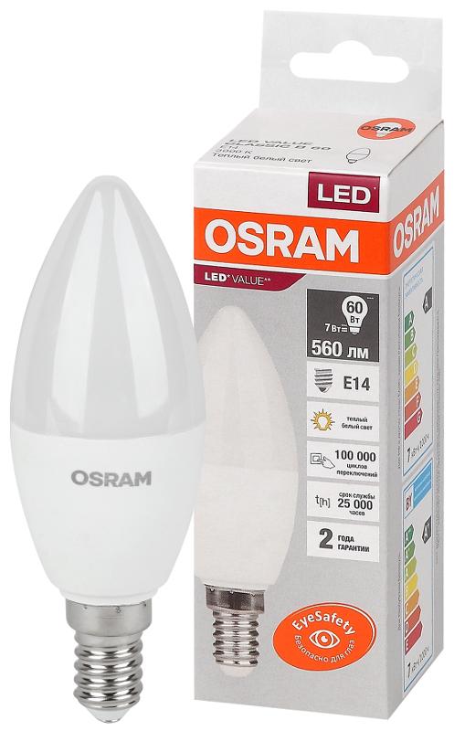 Лампа светодиодная LED Value CL- B 7W/830 230V E14 10X1