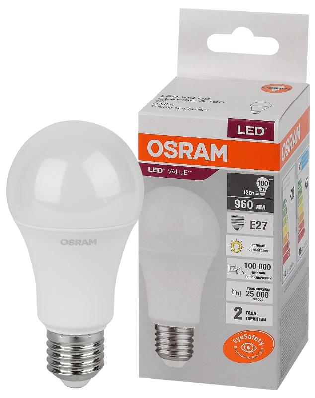 Лампа светодиодная LED Value CL- A 12W/830 230V E27 10X1