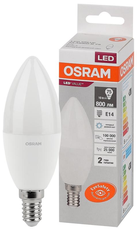 Лампа светодиодная LED Value CL- B 10W/865 230V E14 10X1