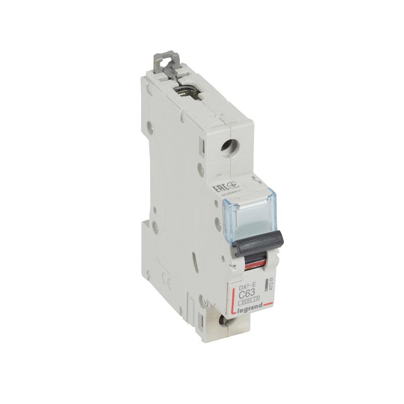 Выключатель автоматический  однополюсный DX3-E 6000 63А C 6кА