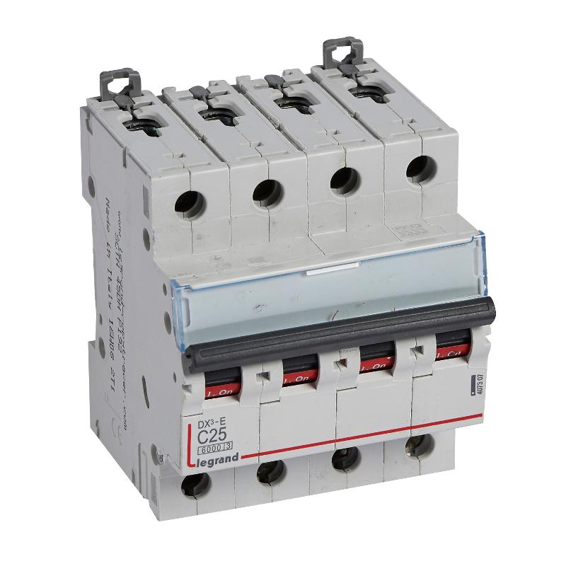 Выключатель автоматический четырехполюсный DX3-E 6000 25А C 6кА