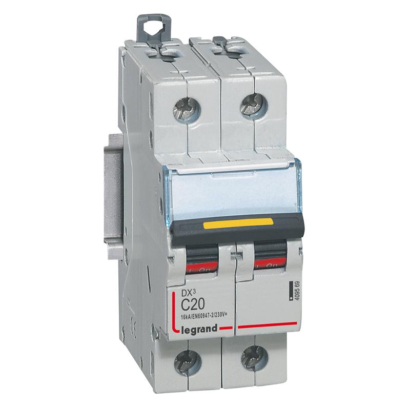 Выключатель автоматический двухполюсный DX3 DC 10000 20А C 16кА