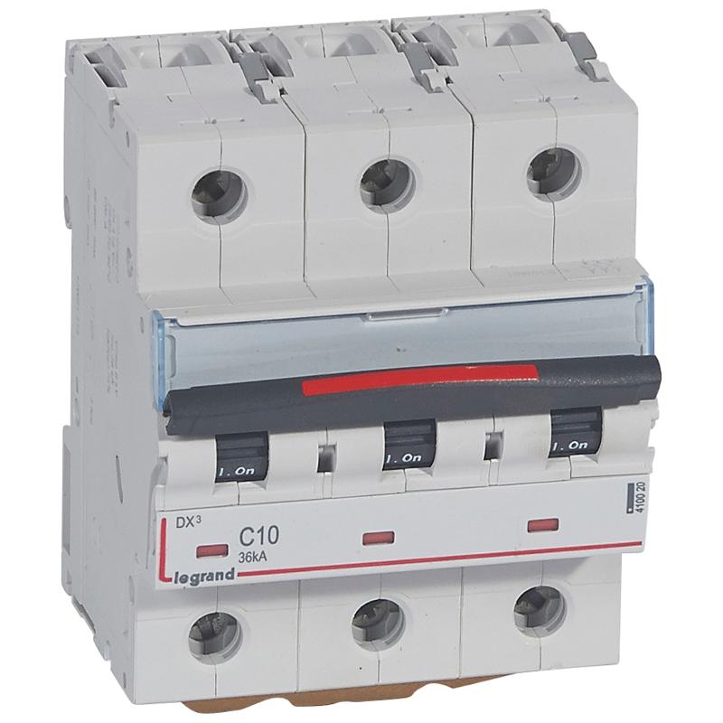 Выключатель автоматический трехполюсный DX3 16A C 36кА (4,5 мод)