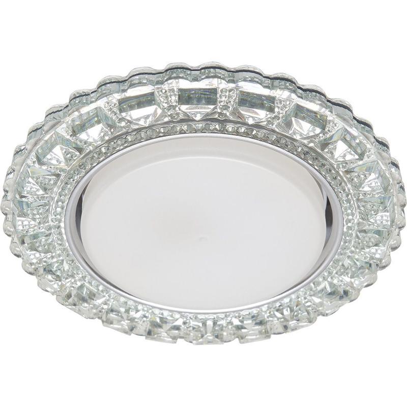 Светильник точечный встраиваемый декоративный CD4045 20LED*2835 SMD 4000K, 15W GX53, без лампы, прозрачный, хром