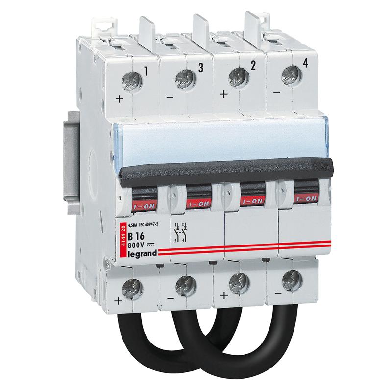 Выключатель автоматический двухполюсный DX3 DC 16А B 4,5кА (4 мод)