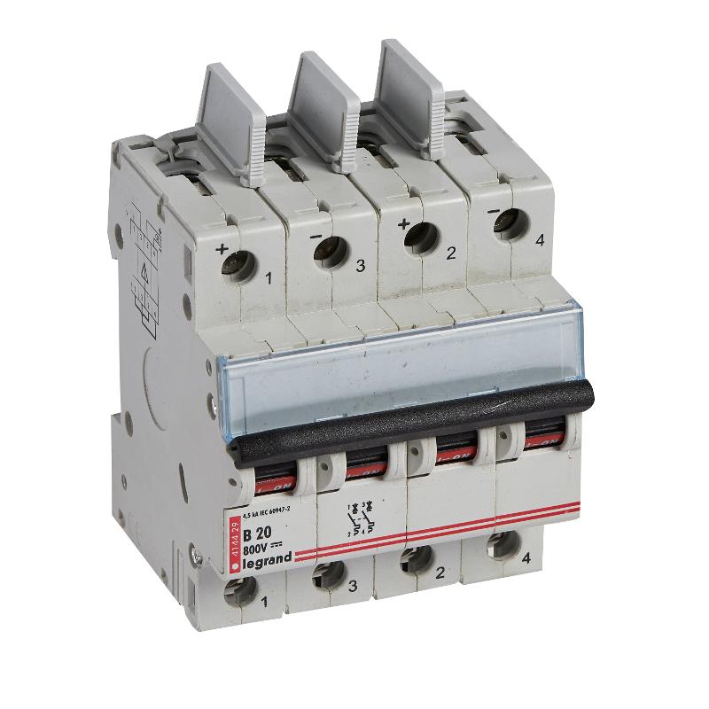 Выключатель автоматический двухполюсный DX3 DC 20А B 4,5кА (4 мод)