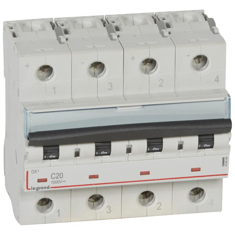 Выключатель автоматический двухполюсный DX3 DC 20А B 1,5кА (6 мод)