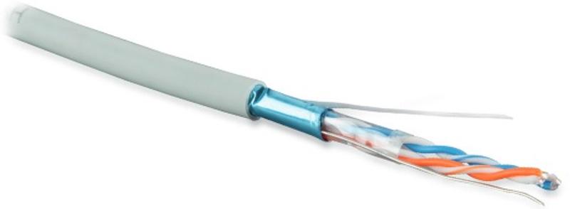 FUTP2-C5-S24-IN-PVC-GY-500 (500 м) Кабель витая пара, экранир. F/UTP, категория 5, 2 пары (24 AWG), одножил. (solid), серый
