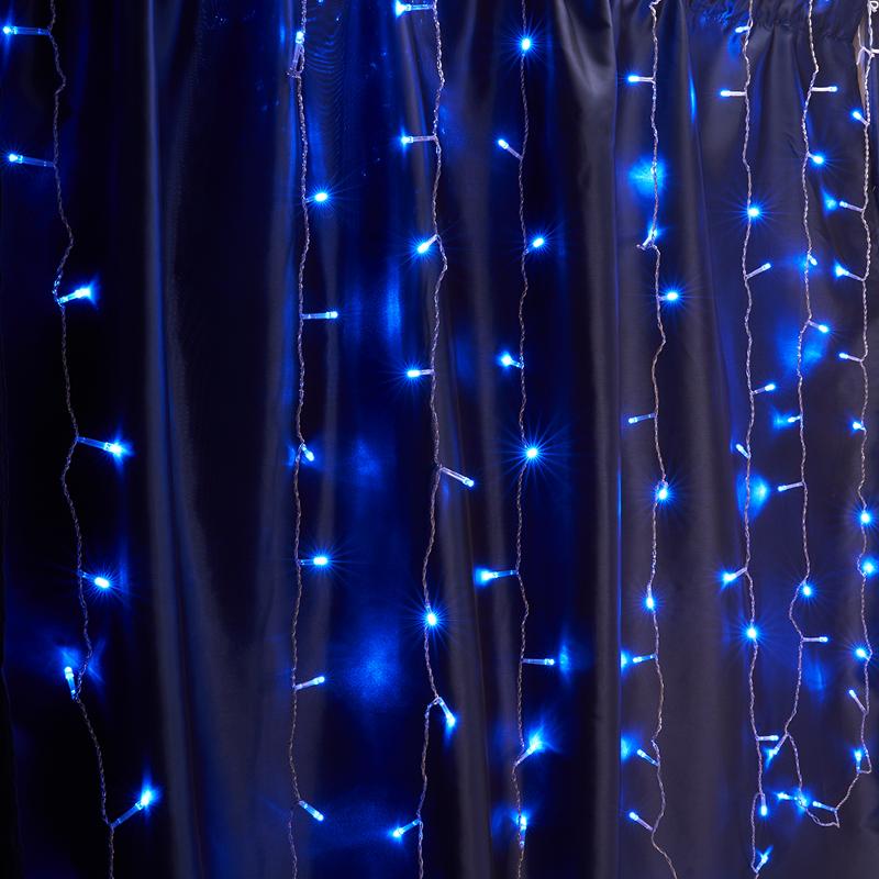 Гирлянда-занавес 230V 480 LED 3*3м, синий, IP44 , сетевой шнур 3м в комплекте, CL24