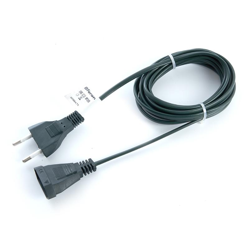 Сетевой шнур для гирлянд 3м, 2*0,5мм2, зеленый, DM303
