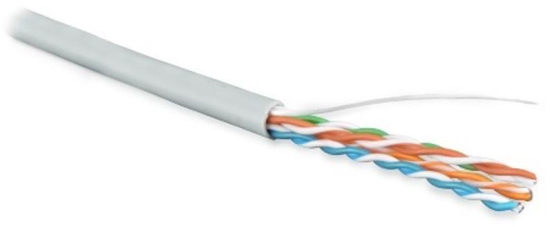 Кабель витая пара UUTP4-C5E-S24-IN-PVC-GY-305(305м)неэкран. U/UTP,кат.5e,4пары(24AWG),однож.(solid),PVC,-20°C– +75°C,серый