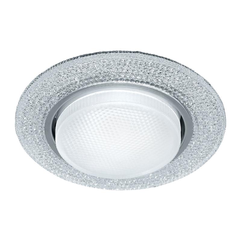 Светильник потолочный встраиваемый со светодиодной подсветкой 20LED*2835 SMD 4000K, 15W GX53, без лампы, прозрачный, хром CD4046 с др-ром в/компл
