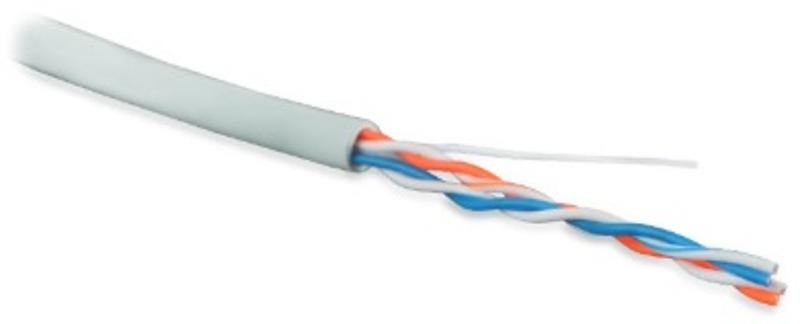 Кабель витая пара UUTP2-C5-S24-IN-PVC-GY-500 (UTP2-C5E-SOLID-GY-500)(500м)неэ.U/UTP,к.5,2п(24AWG),од.(solid),PVC,-20°C-+75°C,сер.