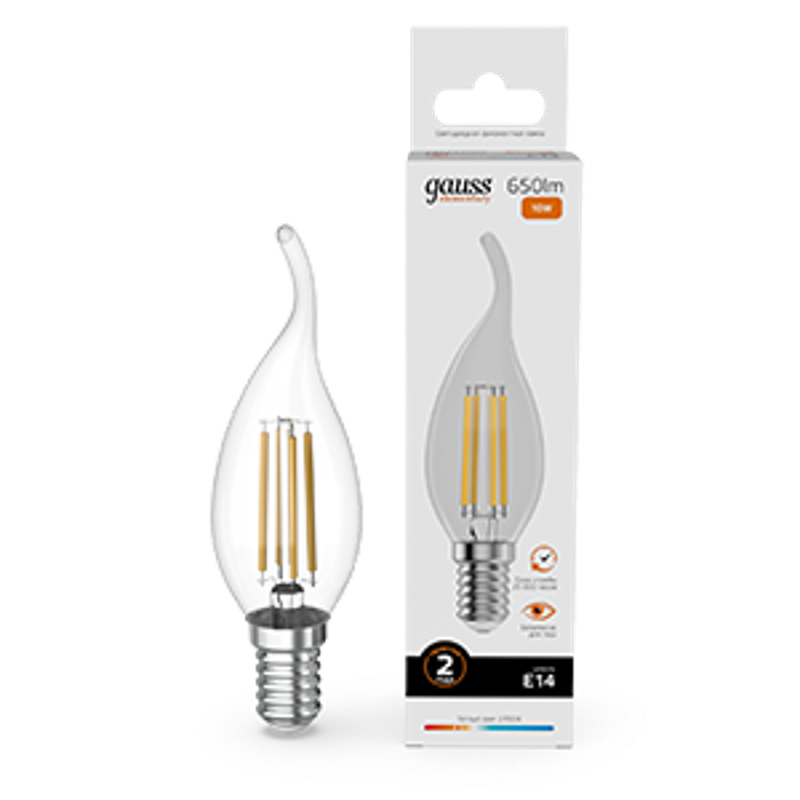 Лампа светодиодная   Filament Elementary Свеча на ветру 10W 650lm 2700К Е14 LED 1/10/100