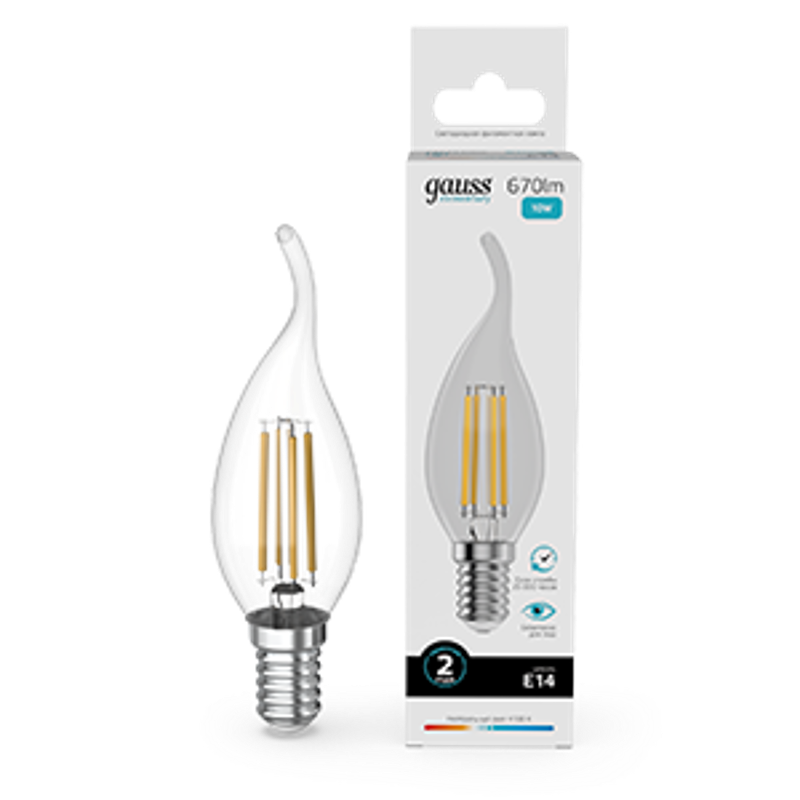 Лампа светодиодная   Filament Elementary Свеча на ветру 10W 670lm 4100К Е14 LED 1/10/100