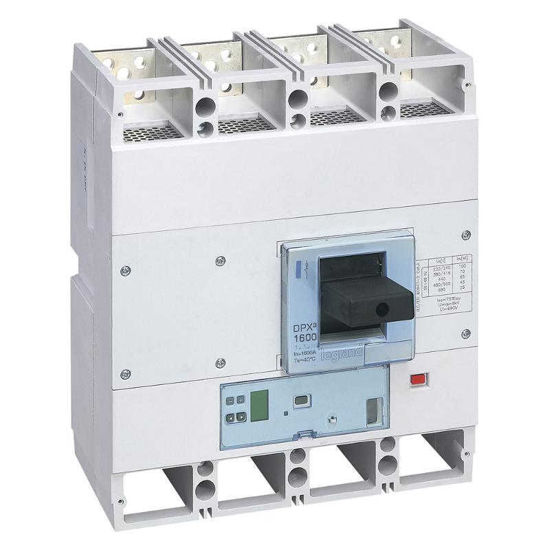 Автоматический выключатель DPX3 1600 - эл. расц. S2 - с изм. блоком.- 70 кА - 400 В~ - 4П - 1250 А