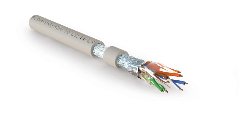 FUTP4-C5E-S24-IN-LSLTX-GY-305 (305 м) Кабель витая пара F/UTP, категория 5e, 4 пары(24 AWG),одножил. (solid), нг(А)-LSLTx серый
