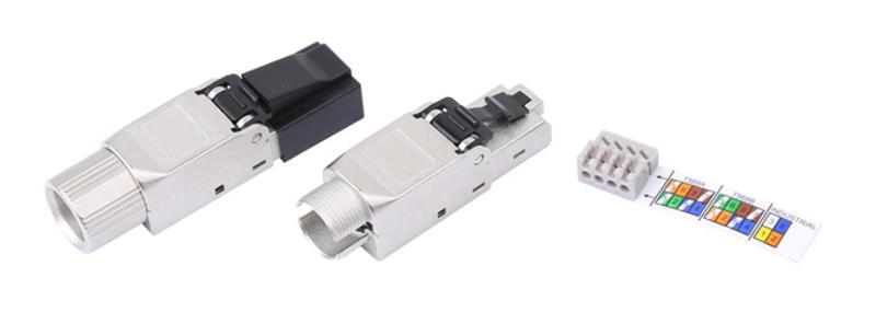 PLUD-8P8C-S-C6A-SH Разъем полевой оконцовки RJ-45 (8P8C) под витую пару, для одножиль. кабеля, toolless, категория 6A, экранир