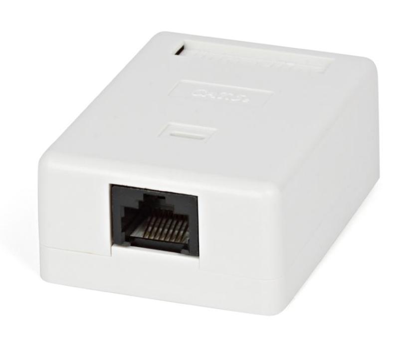 SB1-1-8P8C-C6-SH-WH Розетка компьютерная RJ-45(8P8C), категория 6, экранированная, одинарная, внешняя, Dual IDC