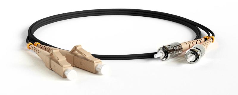 FC-D2-50-LC/PR-ST/PR-H-10M-LSZH-BK Патч-корд волоконно-оптический (шнур) MM 50/125, LC-ST, 2.0 мм, duplex, LSZH, 10 м, черный