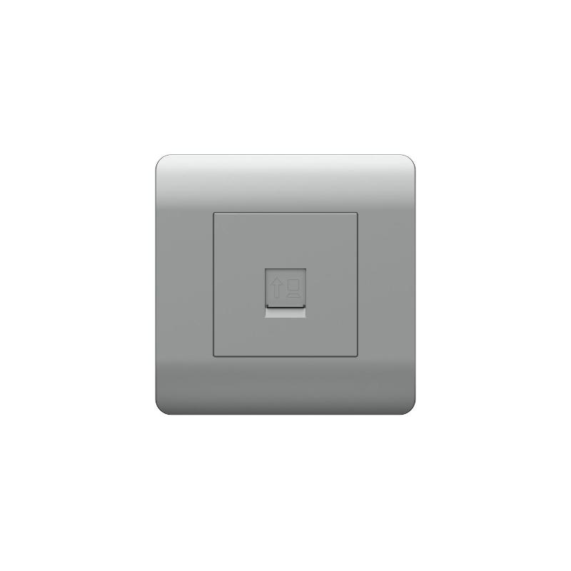 Розетка компьютерная 1хRJ45, серебряный(NEW3-E)