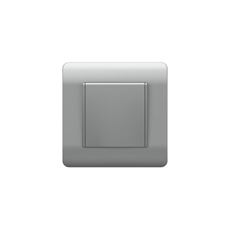 Розетка с/з со шторками с крышкой, 16А, IP44, серебряный(NEW3-E)
