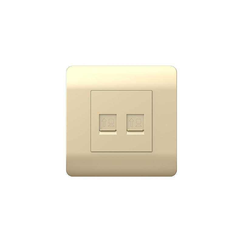 Розетка компьютерная 2хRJ45, шампань(NEW3-E)